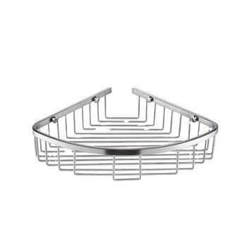 China Brushed Bathroom Corner Shelf Stainless Steel SUS304  Single Layer for sale