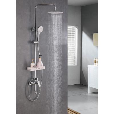China Dual Handle Bath Shower Mixer Set , Chrome Wall Mounted Shower Faucet Kits for sale