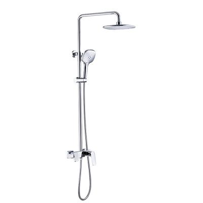 China Thermostatic Single Handle Round Shower Set Brass Body Chrome Finished for sale
