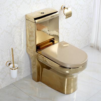China Water Saving Sanitary Gold Toilet Set Washdown Flushing 720x370x800mm for sale