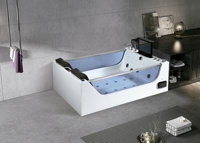 China 2 Person Jacuzzi Bath Tub Bubble Soaking Massage Freestanding With TV for sale
