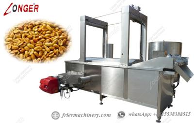 China Continuous Fully Automatic Peanut Fryer Gas Heating for Commercial Using for sale