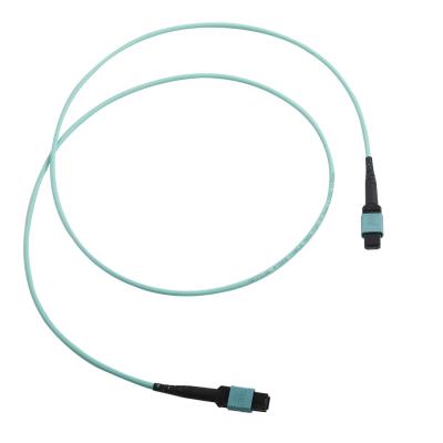 China 12 Fiber OM3 MPO Trunk Cable Fiber Optic MTP Patch Cord LSZH 1M Type B for sale