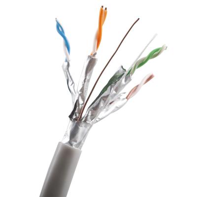 China Copper PVC 10 Gigabit Ethernet Cables 23awg 0.57mm Cat6a Shielded Ethernet Cable for sale