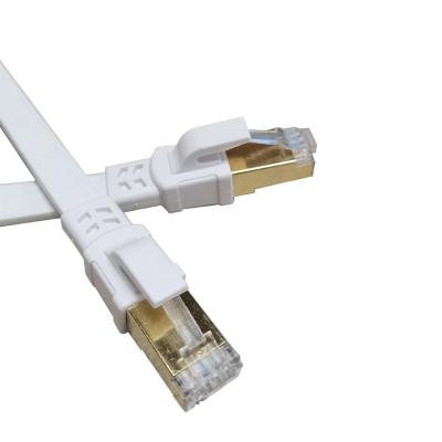 China 7*0.12mm Flat 40Gbps Copper Patch Cords 26AWG SSTP Cat 8 Patch Cable for sale