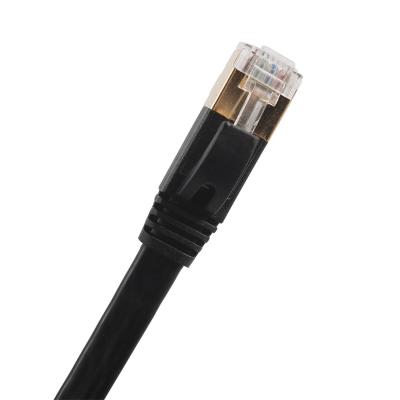China CAT7 SSTP FLAT 32awg Copper Patch Cords Jumper Wire 10G Ethernet for sale