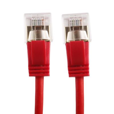 China 500MHZ FTP Cat6a Copper Patch Cords Extra Slim STP Slim Ethernet Patch Lead for sale