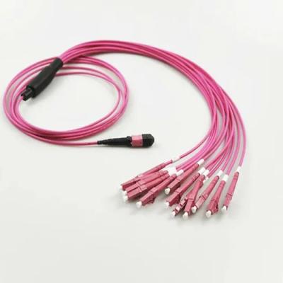 China MTP- 6 LC UPC 12 CORE DX 50/125 MMF OM3 Fiber Patch Cable for Telecommunication for sale