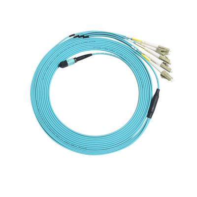 China 1-30 Meter MTP / MPO To LC Fiber Cable 3.0mm Fan Out Fiber Optic Cable for sale