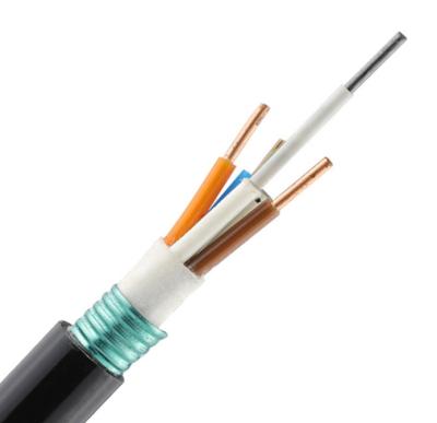 China Access Network 2-24core Hybrid Optic Copper Cable / Overhead Fiber Optic Cable for sale
