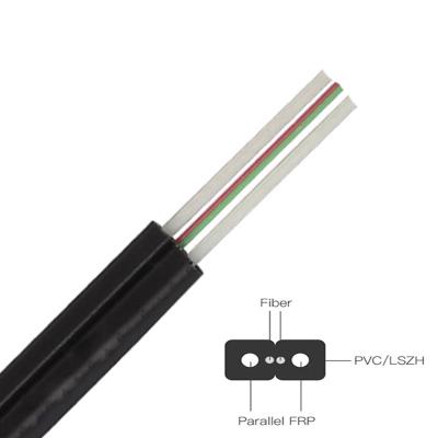 China Cable de fribra óptica interior del solo modo de la base del cable de descenso de G.657A2 GJXFH FTTH 4 en venta