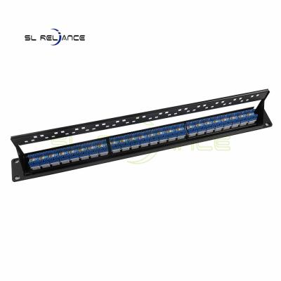 China 1U UTP 24Port CAT6 Keystone Patch Panel Cabinet With Back Bar for sale