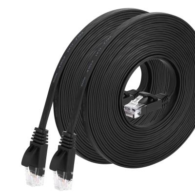 China Flat Ethernet Cable Cat6 Bare Copper Jumper Wire White 50Ft UTP Lan Cable For Ethernet for sale