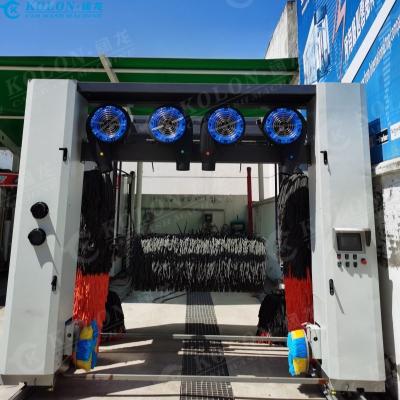 China Roll-Over 7 Brushes Automatic Car Washing Machine With Wheel Brushes Fixed Air Dryer for sale