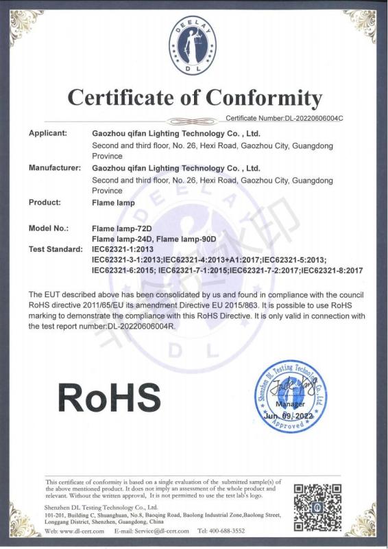 ROHS - Gaozhou Qifan Lighting Technology Co., Ltd.