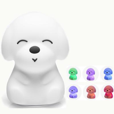 China DC5V 16 Color Red Night Light Silicone Baby Puppy Night Light For Children Gifts for sale