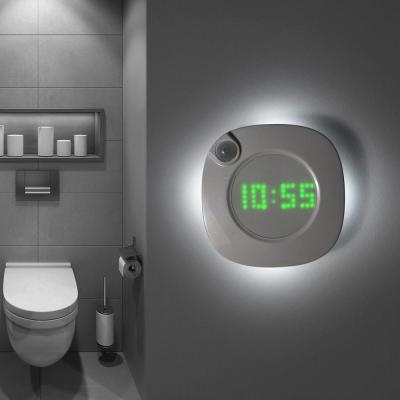 China 4500K Bathroom  Toilet Wardrobe Induction Night Light With Clock for sale