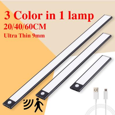China 3 Colors Wardrobe Induction Night Light 6000K CE Under Cabinet Lighting for sale
