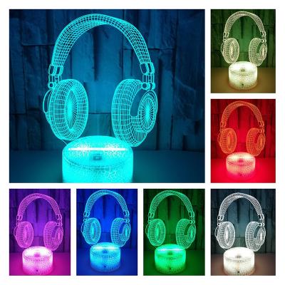 China 7 Or 16 Colors 3D LED Night Light 3W CE 3D Acrylic Night Light With Cracked Base for sale