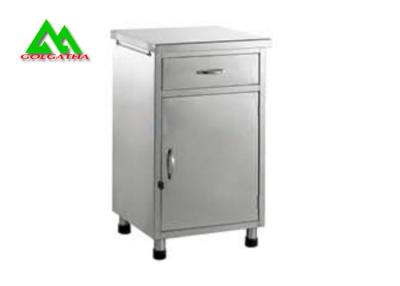 China Metal Hospital Ward Equipment Stainless Steel Bedside Table With Drawer for sale