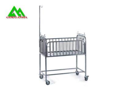 China Stainless Steel Infant Hospital Bed , Ward Room Hospital Nursery Cribs Trolley for sale