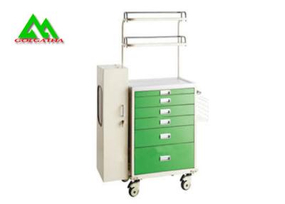China Mobile Steel Hospital Ward Equipment Anesthesia Cart With 6 Drawer for sale