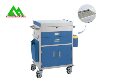 China Mobile Medical Hospital Emergency Cart , Ward Room Equipment With Drawer for sale