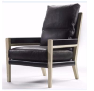 China Adjustable Angles Modern Leather Black Mid Century Armchair Odorless for sale