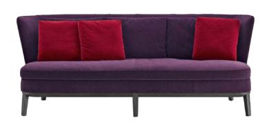 Chine Salon rouge ISO9001 de divan de velours de divan sectionnel de preuve de tache de 3 Seater à vendre