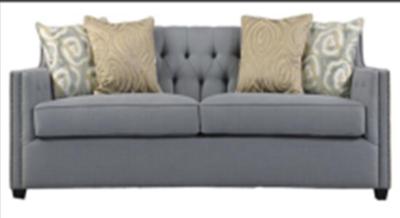 China Durability Hotel Lobby Furniture 2 Seater Gray Upholstered Sofa 220*90*85cm for sale