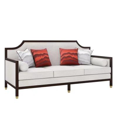 China Ergonomic Custom Upholstered Sofa New Chinese Style Furniture 225*84*95cm for sale