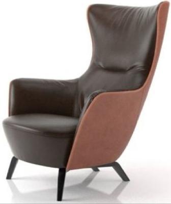 China Anti Abrasive High Back Leather Recliner Chair Armchair Winged Style for sale