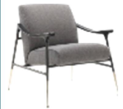 China Abrasion Proof New Chinese Style Furniture Upholstered Grey Fabric Arm Chair 618*785*860mm for sale