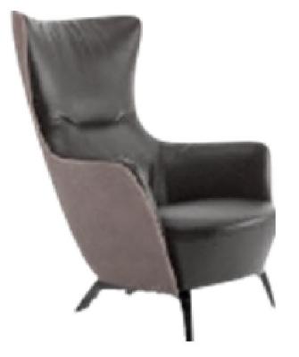 China Anti Abrasion Modern High Back Leather Lounge Chair For Living Room for sale