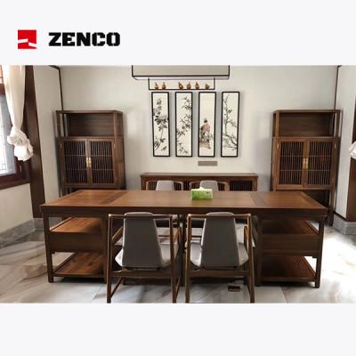 China Traditional Chinese Style Furniture Solid Wood Desk Book Chairs Bookshelf and Storage Rack Set for sale