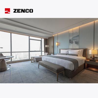 China Conjunto de móveis de quarto de hotel de madeira de cinza maciça, de tamanho personalizável à venda
