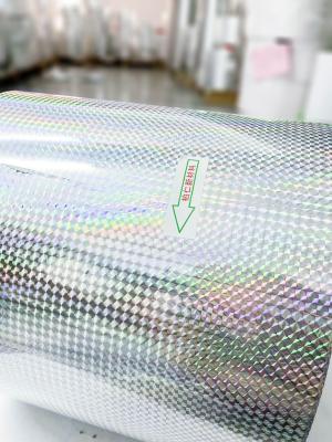 China Acrylklebstoff Selbstklebstoff Holographischer Film Aufkleber Matte Silber PET Normal Klebrig zu verkaufen