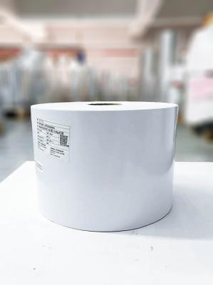 China Rolos de papel térmico de impressão pegajosa comum Garra de óleo de papel brilhante à venda