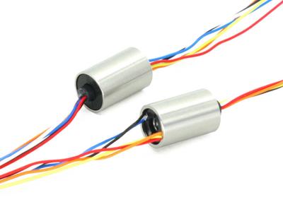 China Mini Smooth Rotating Capsule Slip Ring With 90° V Groove for sale