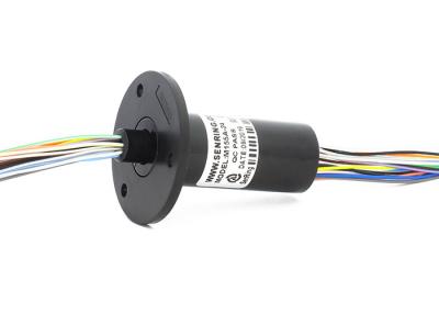 China Military Grade IP51 Capsule Miniature Through Bore Slip Ring 24 Circuits 1.5A With Flange for sale