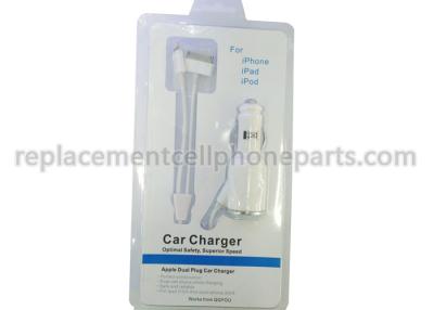 China Safety Universal Mobile Phone Charger Dual Plug Car Charger for iPhone / iPad / iPod for sale