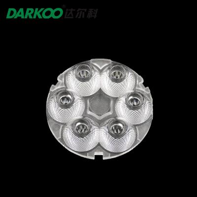 China Round 42mm 15deg Optical SMD LED Lens Transparent For Downlight for sale