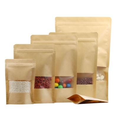 China Recyclable High Quality Resealable Zip Lock Packaging Bag Wholesale Food Grade Kraft Paper Bag for sale