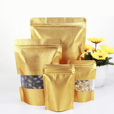 China 8oz Large Size Aluminum Foil Zip Lock Coffee Bag Packaging Bag Golden Potato Chips for sale