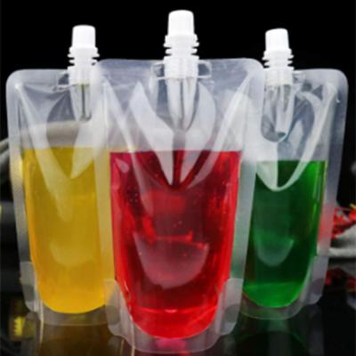 China Recyclable Clear Plastic Liquor Pouches Drinking Reusable Liquid Flasks Spout Bag BPA Free for sale