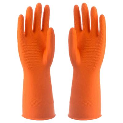 China Waterproof Cleaning Latex Household Glove Flock Lining Chemical Resistant Latex Gloves for sale