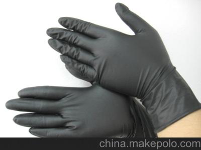 China 5g Gram Disposable Nitrile Glove Black Nitrile Exam Gloves Electric Work for sale