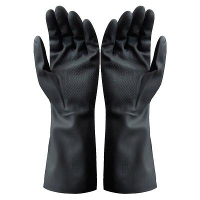 China 22 Mil Neoprene Chemical Gloves Flock Lined 13 Inches Neoprene Rubber Hand Gloves for sale