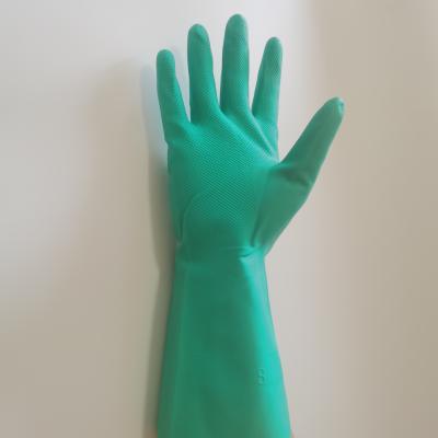 China XXL 18mil Green Nitrile Glove Chemical Resistant Gloves Anti Friction for sale