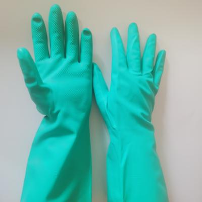 China protección química XL de los guantes del nitrilo 15mil 13 pulgadas de guantes resistentes solventes del nitrilo en venta